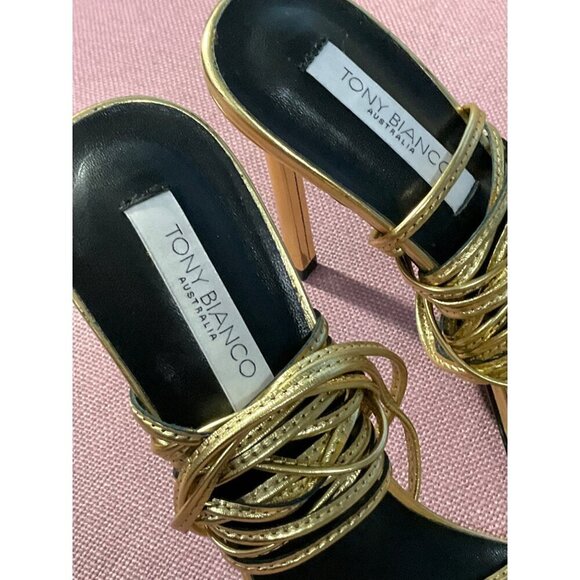 Tony Bianco Millie Sandals in Gold Foil 9 with Box Womens High Heels - Picture 9 of 15